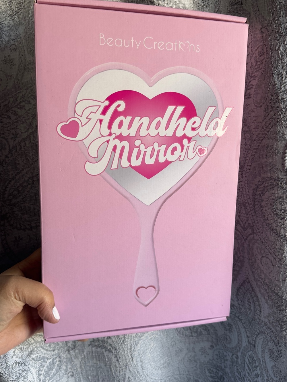 Beauty Creations Pink Heart Handheld Mirror